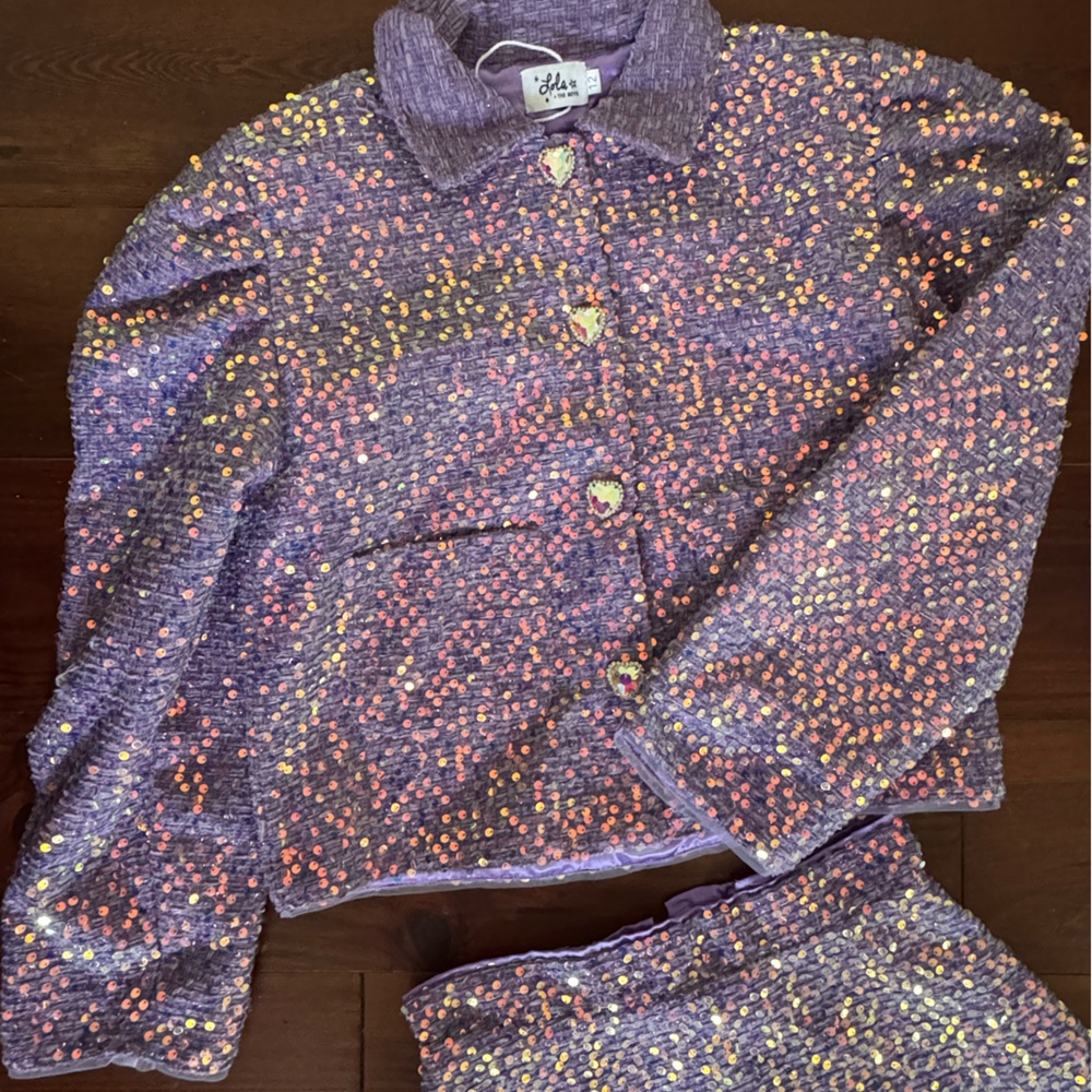 Lola + The Boys Lavender Sequin Tweed Set - Picture 5 of 5